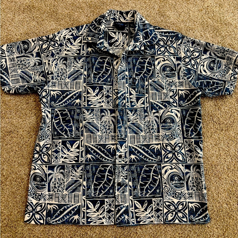 Fijian Blue Casual Button Down Shirt